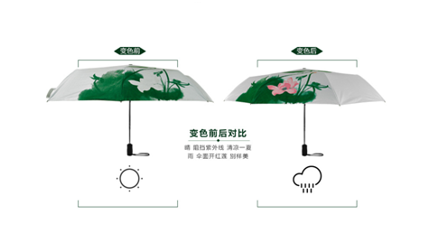 變色（sè）傘前後對比（bǐ）